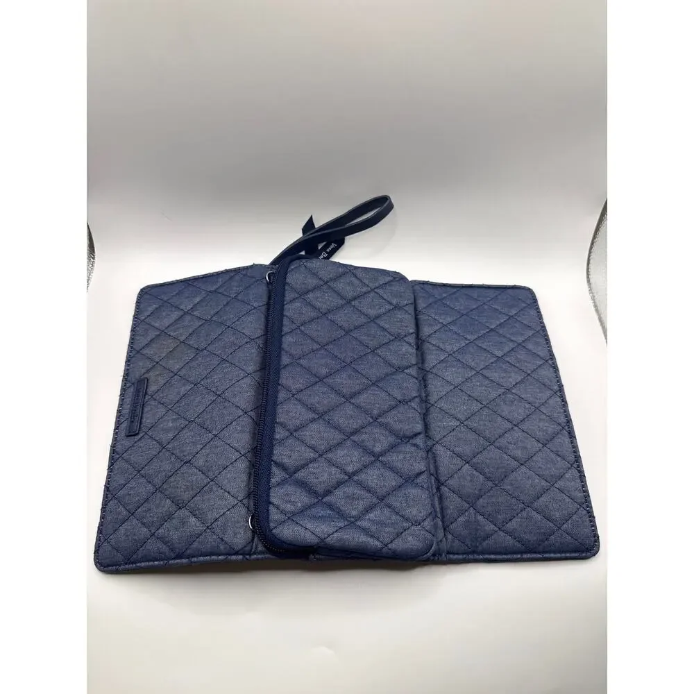 Vera Bradley RFID Wallet Wristlet Moonlight Navy Quilted Organizer Purse